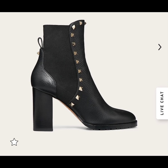 Valentino Rockstud Grainy Calfskin Ankle Boot 80mm - Picture 4 of 4